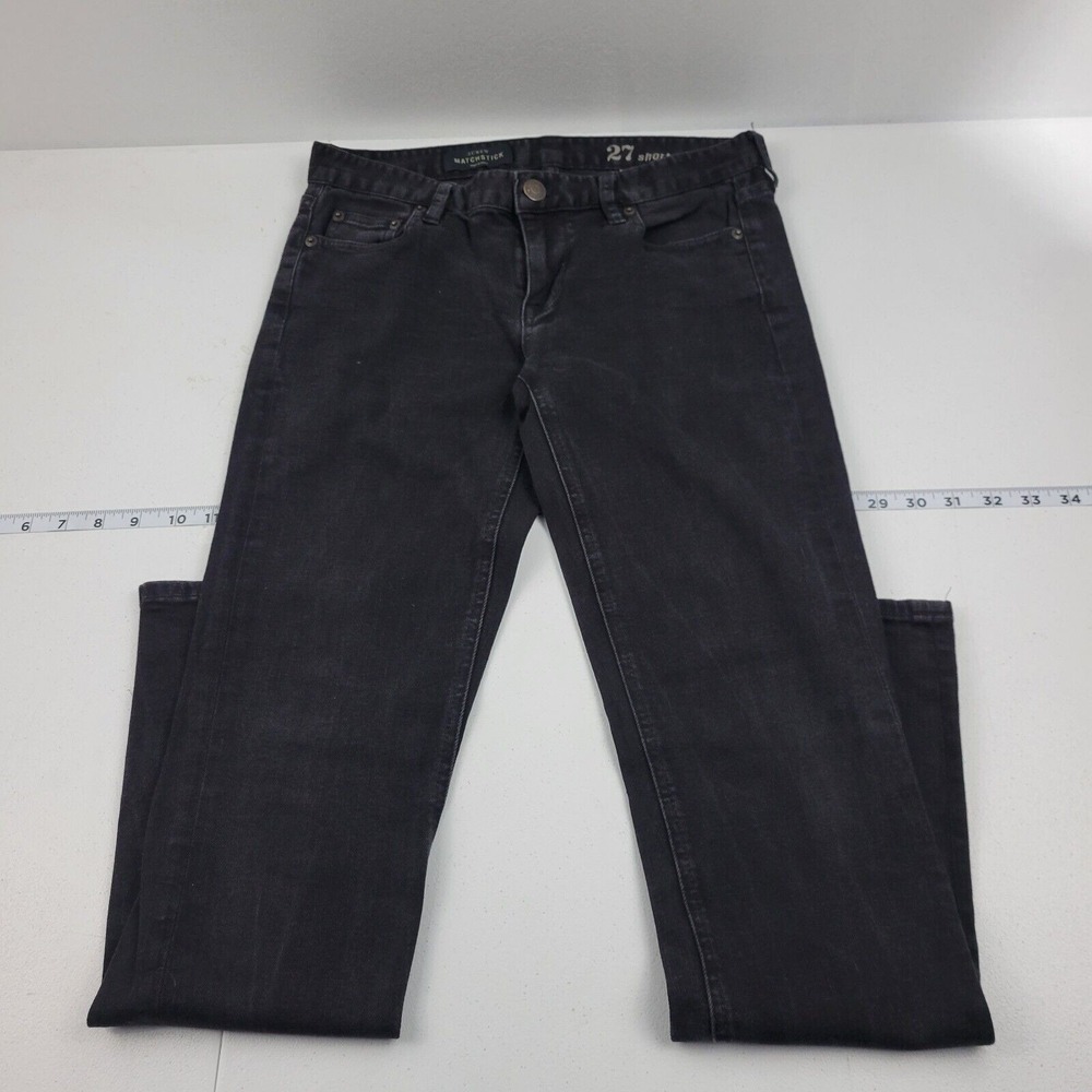 J.Crew matchstick black‎ denim skinny jeans women's 472 size 27 short